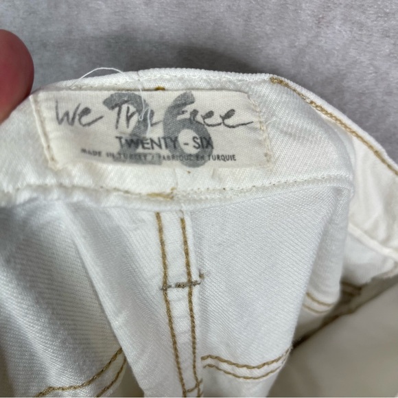 We The Free People Old West Slouchy Wide Leg Pants In Ivory Women's Size 26 - Picture 4 of 7